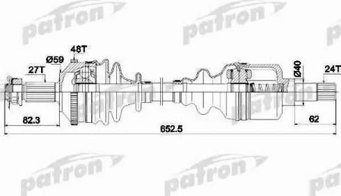 Patron PDS0335 - Приводний вал autozip.com.ua