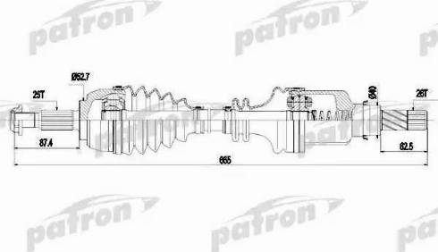 Patron PDS0244 - Приводний вал autozip.com.ua