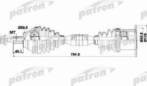 Patron PDS0254 - Приводний вал autozip.com.ua