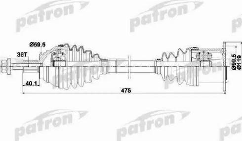 Patron PDS0251 - Приводний вал autozip.com.ua