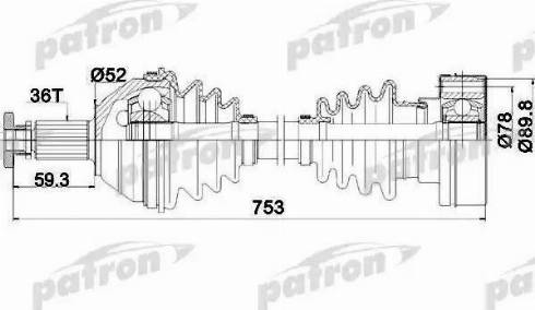 Patron PDS0207 - Приводний вал autozip.com.ua