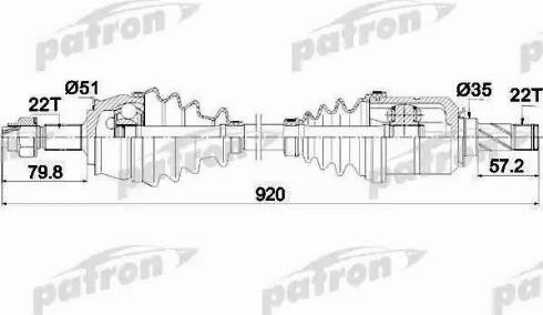 Patron PDS0284 - Приводний вал autozip.com.ua