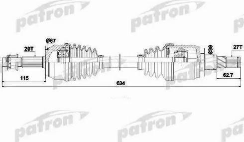 Patron PDS0271 - Приводний вал autozip.com.ua