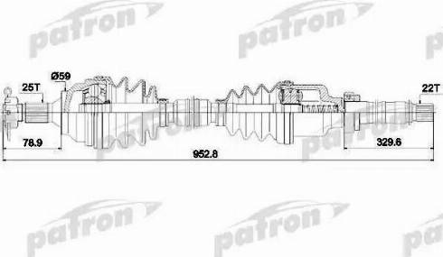 Patron PDS0729 - Приводний вал autozip.com.ua