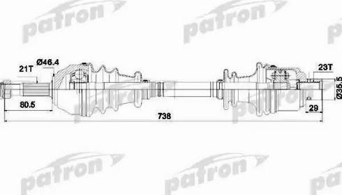 Patron PDS1075 - Приводний вал autozip.com.ua