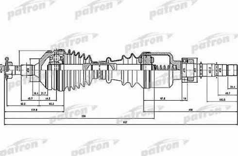 Patron PDS1292 - Приводний вал autozip.com.ua