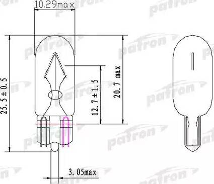 Patron PLWY5W - Лампа розжарювання, гальмо / габаритний вогонь autozip.com.ua