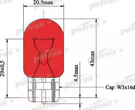 Patron PLWY21W - Лампа розжарювання, ліхтар покажчика повороту autozip.com.ua