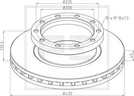 PE Automotive 476.002-00A - Гальмівний диск autozip.com.ua