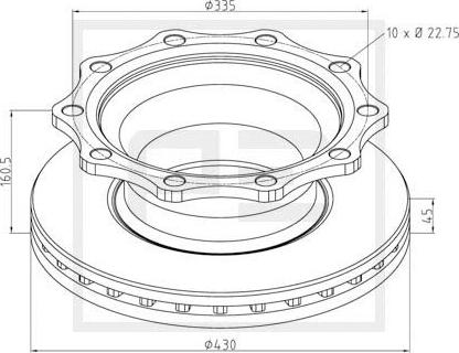 PE Automotive 066.251-00A - Гальмівний диск autozip.com.ua