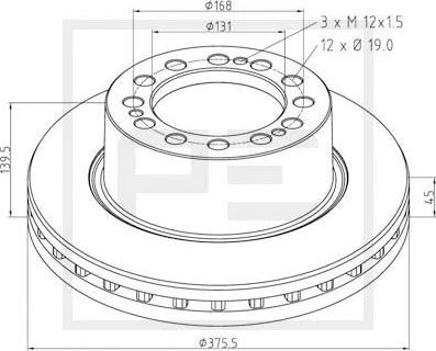 PE Automotive 066.253-00A - Гальмівний диск autozip.com.ua