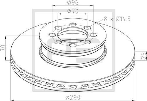 PE Automotive 016.648-00A - Гальмівний диск autozip.com.ua