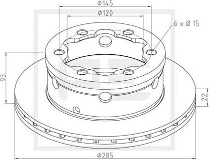 PE Automotive 016.667-00A - Гальмівний диск autozip.com.ua