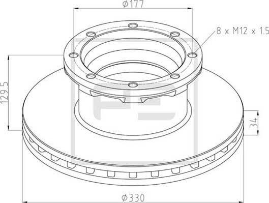 PE Automotive 016.670-00A - Гальмівний диск autozip.com.ua