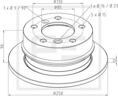 PE Automotive 016.290-00A - Гальмівний диск autozip.com.ua