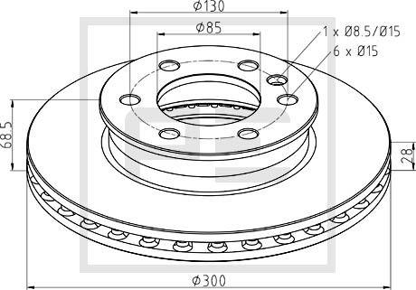 PE Automotive 016.271-00A - Гальмівний диск autozip.com.ua