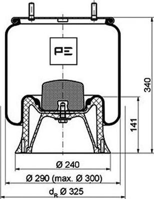 PE Automotive 084.099-72A - Кожух пневматичної ресори autozip.com.ua