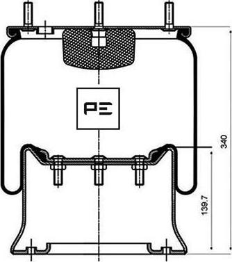 PE Automotive 084.040-71A - Кожух пневматичної ресори autozip.com.ua