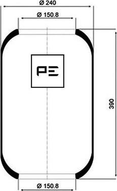 PE Automotive 084.008-70A - Кожух пневматичної ресори autozip.com.ua