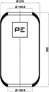 PE Automotive 084.007-70A - Кожух пневматичної ресори autozip.com.ua