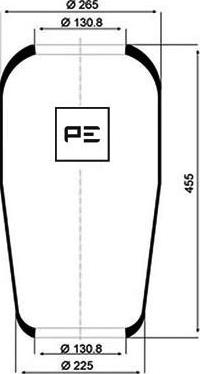 PE Automotive 084.016-70A - Кожух пневматичної ресори autozip.com.ua