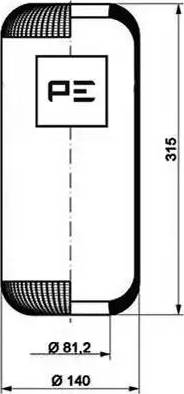PE Automotive 084.089-70A - Кожух пневматичної ресори autozip.com.ua
