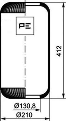 PE Automotive 084.033-70A - Кожух пневматичної ресори autozip.com.ua