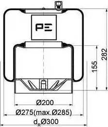 PE Automotive 084.107-16A - Кожух пневматичної ресори autozip.com.ua