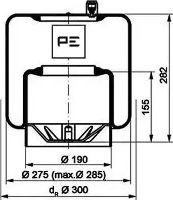 PE Automotive 084.107-79A - Кожух пневматичної ресори autozip.com.ua