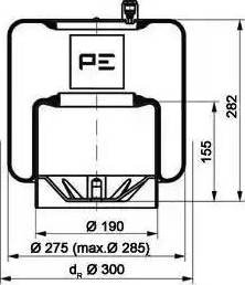 PE Automotive 084.107-74A - Кожух пневматичної ресори autozip.com.ua