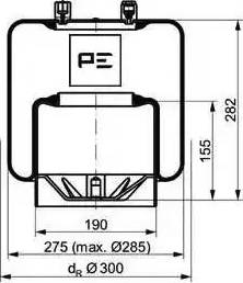 PE Automotive 084.107-73A - Кожух пневматичної ресори autozip.com.ua