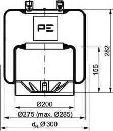 PE Automotive 084.107-72A - Кожух пневматичної ресори autozip.com.ua