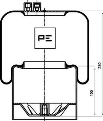 PE Automotive 084.107-77A - Кожух пневматичної ресори autozip.com.ua