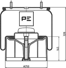 PE Automotive 084.116-73A - Кожух пневматичної ресори autozip.com.ua