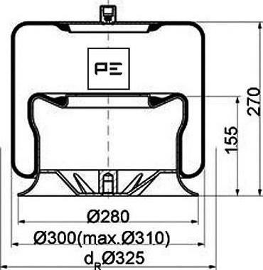 PE Automotive 084.111-75A - Кожух пневматичної ресори autozip.com.ua