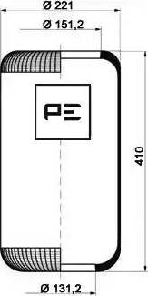 PE Automotive 084.134-70A - Кожух пневматичної ресори autozip.com.ua