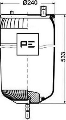 PE Automotive 084.120-71A - Кожух пневматичної ресори autozip.com.ua