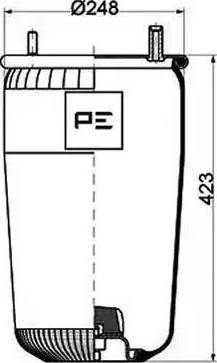 PE Automotive 084.122-71A - Кожух пневматичної ресори autozip.com.ua