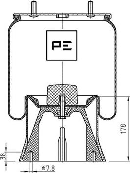 PE Automotive 084.347-71A - Кожух пневматичної ресори autozip.com.ua