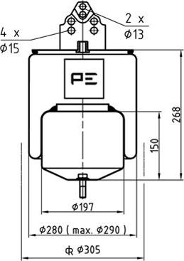 PE Automotive 08431812A - Кожух пневматичної ресори autozip.com.ua