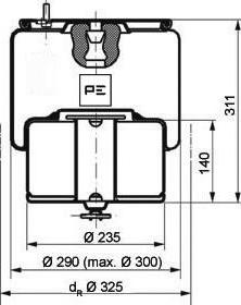 PE Automotive 084.282-71A - Кожух пневматичної ресори autozip.com.ua