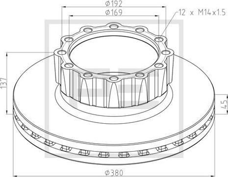 PE Automotive 036.006-00A - Гальмівний диск autozip.com.ua