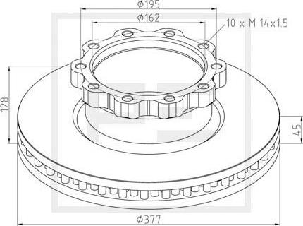 PE Automotive 036.117-00A - Гальмівний диск autozip.com.ua