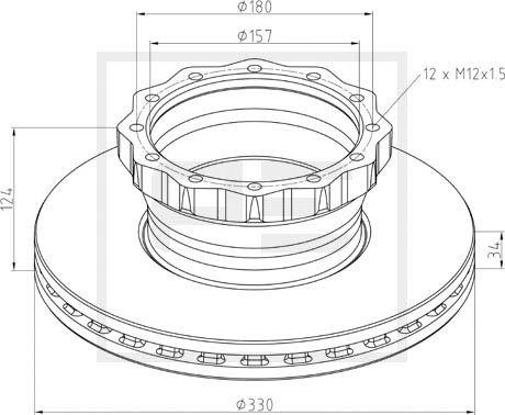 PE Automotive 036.131-00A - Гальмівний диск autozip.com.ua