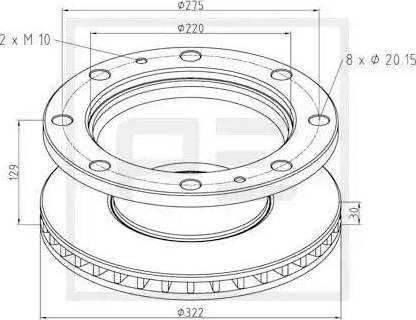 PE Automotive 026.655-10A - Гальмівний диск autozip.com.ua