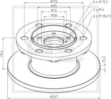 PE Automotive 026.656-10A - Гальмівний диск autozip.com.ua