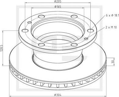 PE Automotive 026.651-10A - Гальмівний диск autozip.com.ua