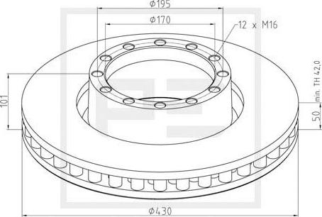 PE Automotive 026.658-10A - Гальмівний диск autozip.com.ua