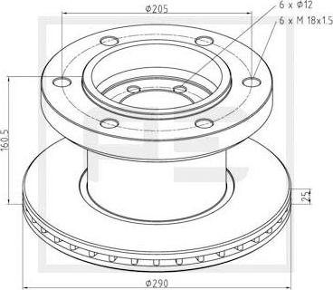 PE Automotive 026.653-10A - Гальмівний диск autozip.com.ua