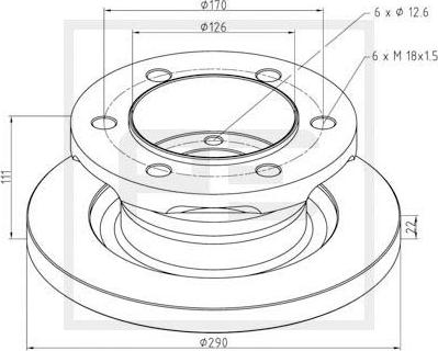 PE Automotive 026.661-10A - Гальмівний диск autozip.com.ua